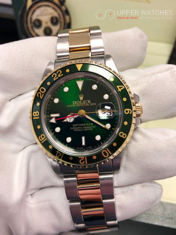 Rolex GMT MASTER II Gold & Stainless Steel 2 tones Green Hulk Dial MINT -  Upper Watches